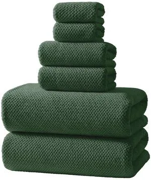 6-Piece Bath Towel Set - 2 Washcloths, 2 Hand Towels, 2 Bath Towels | Ultra-Fiber Coral Fleece, Super Absorbent, No Lint & No Fading | Perfect for Bathroom, Spa, Gym | Family -Olive Green 6-Piece Bath Towel Set - 2 Washcloths, 2 Hand Towels, 2 Bath Towels | Ultra-Fiber Coral Fleece, Super Absorbent, No Lint & No Fading | Perfect for Bathroom, Spa, Gym | Family -Olive Green