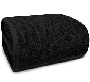1 Piece Jumbo Bath Sheet 40 x 80 Inches, Black | Extra Large & Light Weight, Quicker to Dry, 100% Cotton, Super Soft & Absorbent, Perfect to Wrap Yourself in 1 Piece Jumbo Bath Sheet 40 x 80 Inches, Black | Extra Large & Light Weight, Quicker to Dry, 100% Cotton, Super Soft & Absorbent, Perfect to Wrap Yourself in