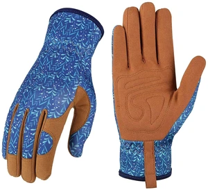 Gardening Gloves for Women, Leather Garden Gloves, One Size | Breathable Garden Gloves with a Padded Palm, Flexible Fit and Elastic Wrist for Weeding, Digging, Planting and Pruning Gardening Gloves for Women, Leather Garden Gloves, One Size | Breathable Garden Gloves with a Padded Palm, Flexible Fit and Elastic Wrist for Weeding, Digging, Planting and Pruning