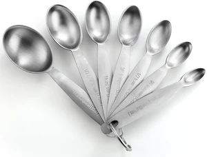 Stainless Steel Measuring Spoons Set of 7 with Leveler | Oval Metal Teaspoon & Tablespoon Measuring Spoons for Dry & Liquid Ingredients, Nesting Metric Spoons with Long Handle Stainless Steel Measuring Spoons Set of 7 with Leveler | Oval Metal Teaspoon & Tablespoon Measuring Spoons for Dry & Liquid Ingredients, Nesting Metric Spoons with Long Handle