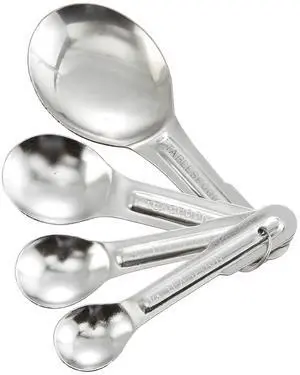 Stainless Steel Measuring Spoons, Set, 4-Piece | Dishwasher safe, Precision measurements, Restaurant service, Great for Baking, Recipes, Portioning and Kitchen Prep Stainless Steel Measuring Spoons, Set, 4-Piece | Dishwasher safe, Precision measurements, Restaurant service, Great for Baking, Recipes, Portioning and Kitchen Prep