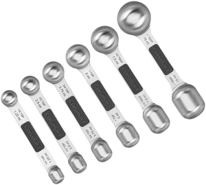 CTG-00-6MSP Stainless Steel 6P Set of Magnetic Measuring Spoons, Black & Silver CTG-00-6MSP Stainless Steel 6P Set of Magnetic Measuring Spoons, Black & Silver