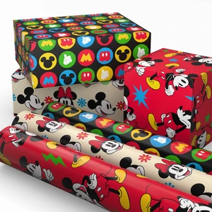 Disney Wrapping Paper Mini Rolls, 3-Pack (Mickey Mouse) 45 Sq. Ft. | Mini rolls are perfect for easy storage, Grid Lines, Recyclable, 45 Sq. Ft. Total, Red and Black Character Designs Disney Wrapping Paper Mini Rolls, 3-Pack (Mickey Mouse) 45 Sq. Ft. | Mini rolls are perfect for easy storage, Grid Lines, Recyclable, 45 Sq. Ft. Total, Red and Black Character Designs