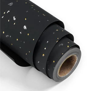 Wrapping Paper Roll, 17In x 16.5Ft Thick Black Gold Foil Flakes | Luxury Marvelous Satin Texture, Matte Gift Wrap Paper for Christmas, Birthday, Graduation, Halloween, Fathers Day Wrapping Paper Roll, 17In x 16.5Ft Thick Black Gold Foil Flakes | Luxury Marvelous Satin Texture, Matte Gift Wrap Paper for Christmas, Birthday, Graduation, Halloween, Fathers Day