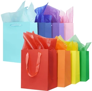 8Pcs Small Medium Gift Bags With 16 Tissues Paper 8x5x10 Inch | Gift Bags With Handles For Party,Birthday,Baby Shower,Wedding (8 Colors) 8Pcs Small Medium Gift Bags With 16 Tissues Paper 8x5x10 Inch | Gift Bags With Handles For Party,Birthday,Baby Shower,Wedding (8 Colors)