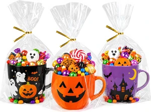 Cellophane Gift Bags 8x11 Inch, 50 Pack, Clear Goodie Bags | Bottom Gusset Adds Capacity, Keeps Bags Upright; Thick OPP Holds Shape; 50 Gold Ties; Ideal for Treats, Party Favors, Mugs Cellophane Gift Bags 8x11 Inch, 50 Pack, Clear Goodie Bags | Bottom Gusset Adds Capacity, Keeps Bags Upright; Thick OPP Holds Shape; 50 Gold Ties; Ideal for Treats, Party Favors, Mugs