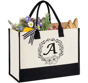 Personalized Initial Canvas Tote Bag, Beach Bags for Women Gift (Letter A) | Monogrammed Birthday Gifts, Wedding Gift, for Mom, Wife, Teachers, Friends, Nurse, Bride, Lightweight Shoulder Travel Bag Personalized Initial Canvas Tote Bag, Beach Bags for Women Gift (Letter A) | Monogrammed Birthday Gifts, Wedding Gift, for Mom, Wife, Teachers, Friends, Nurse, Bride, Lightweight Shoulder Travel Bag
