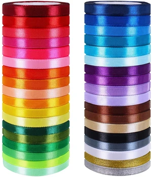 36 Colors 900 Yards Satin Metallic Glitter Ribbons Rolls for Craft, Embellish Decorative Ribbons 2/5" Wide for Floral Bouquet Gift Wrapping Bows Wedding Shower Decoration 36 Colors 900 Yards Satin Metallic Glitter Ribbons Rolls for Craft, Embellish Decorative Ribbons 2/5" Wide for Floral Bouquet Gift Wrapping Bows Wedding Shower Decoration