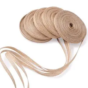 5 Rolls Natural Burlap Fabric Ribbon 1/4 inches Tan Jute Linen Ribbon Rolls for Party Decoration, DIY Crafts Gift Wrapping Christmas Making 5 Rolls Natural Burlap Fabric Ribbon 1/4 inches Tan Jute Linen Ribbon Rolls for Party Decoration, DIY Crafts Gift Wrapping Christmas Making