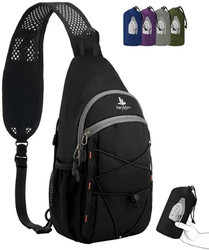 Packable Crossbody Sling Bag for Men Women RFID Lightweight Travel Daypack 0.68 lb, 7L RFID Anti-theft Sling Backpack, Breathable Airflow Shoulder Strap, Phone Pocket, Water resistant Small Hiking Bag Packable Crossbody Sling Bag for Men Women RFID Lightweight Travel Daypack 0.68 lb, 7L RFID Anti-theft Sling Backpack, Breathable Airflow Shoulder Strap, Phone Pocket, Water resistant Small Hiking Bag