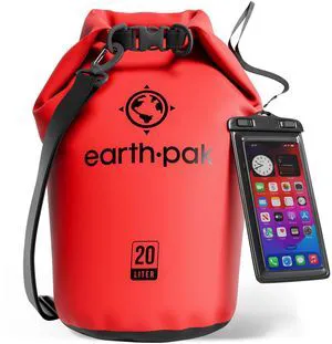 20L Waterproof Dry Bag - Marine Roll Top Dry Sack for Kayaking | Red 20L roll top dry bag: abrasion resistant 500D PVC for boating, paddleboarding, rafting and beach days 20L Waterproof Dry Bag - Marine Roll Top Dry Sack for Kayaking | Red 20L roll top dry bag: abrasion resistant 500D PVC for boating, paddleboarding, rafting and beach days