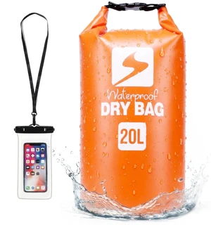 Waterproof Dry Bag Backpack, Roll Top Floating Dry Storage Bag with Phone Case, Lightweight Dry Sack for Kayaking, Boating, Beach, Travel, Camping 20L, Orange Waterproof Dry Bag Backpack, Roll Top Floating Dry Storage Bag with Phone Case, Lightweight Dry Sack for Kayaking, Boating, Beach, Travel, Camping 20L, Orange
