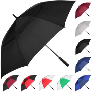 Extra Large Black Golf Umbrella, 54/62/68/72 Inch Automatic Open, Oversize Double Canopy Vented Windproof Waterproof Sports Stick Umbrellas for Rain(62 Inch Black) Extra Large Black Golf Umbrella, 54/62/68/72 Inch Automatic Open, Oversize Double Canopy Vented Windproof Waterproof Sports Stick Umbrellas for Rain(62 Inch Black)