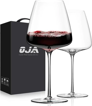 Wine Glasses Set, Crystal Hand Blown Red Wine Glass Set of 2, 23 oz | Long Stem, Unique Large Design, Best for Wine tasting, Birthday, Christmas, Anniversary Wine Glasses Set, Crystal Hand Blown Red Wine Glass Set of 2, 23 oz | Long Stem, Unique Large Design, Best for Wine tasting, Birthday, Christmas, Anniversary