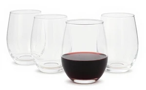 Stemless Red Wine Glasses, 18 oz., Dishwasher-Safe, 4-Piece Set Stemless Red Wine Glasses, 18 oz., Dishwasher-Safe, 4-Piece Set