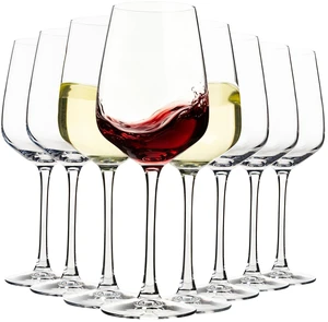 15oz Wine Glasses Set of 8, Thickened Stemmed Glasses for Red/White Wine, Heavy Base Clear Red Wine Glasses for Everyday, Wine Lovers, Parties, Gifts, Dishwasher Safe, 460ml, 8 Piece Set 15oz Wine Glasses Set of 8, Thickened Stemmed Glasses for Red/White Wine, Heavy Base Clear Red Wine Glasses for Everyday, Wine Lovers, Parties, Gifts, Dishwasher Safe, 460ml, 8 Piece Set