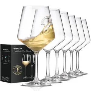 Unbreakable Wine Glasses Set of 6, 16 oz Plastic Wine Glasses with Stem, BPA Free, Reusable Wine Glass for Poolside, Outdoors Camping Picnic Restaurants Home Bar Christmas Unique Gift Unbreakable Wine Glasses Set of 6, 16 oz Plastic Wine Glasses with Stem, BPA Free, Reusable Wine Glass for Poolside, Outdoors Camping Picnic Restaurants Home Bar Christmas Unique Gift