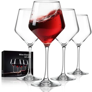 Hand-Blown Crystal Wine Glasses Set of 4, 16OZLong Stem Glasses for Red | Suitable for Christmas, weddings, and parties or gatherings. Hand-Blown Crystal Wine Glasses Set of 4, 16OZLong Stem Glasses for Red | Suitable for Christmas, weddings, and parties or gatherings.
