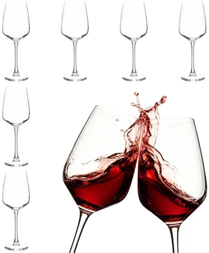 Red Wine Glasses Set of 8, 15oz Large Capacity | Heavy Duty Stemmed Glassware for Red and White Wine, Elegant Stemmed Glasses for Everyday Use, Dishwasher Safe, 460ml Red Wine Glasses Set of 8, 15oz Large Capacity | Heavy Duty Stemmed Glassware for Red and White Wine, Elegant Stemmed Glasses for Everyday Use, Dishwasher Safe, 460ml