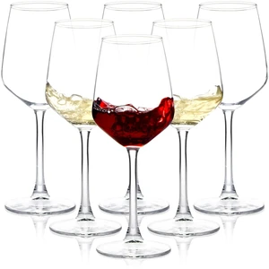 Wine Glasses Set of 6, 12oz Clear Red/White Wine Glasses, Long Stem Glasses for Party, Wedding and Home Wine Glasses Set of 6, 12oz Clear Red/White Wine Glasses, Long Stem Glasses for Party, Wedding and Home