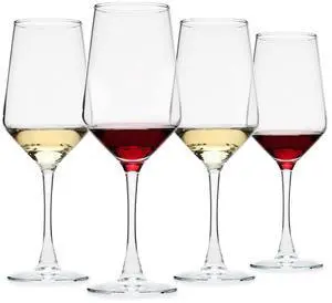 Wine Glasses Set of 4, 13.5oz Red/White Wine Cup, Long Stem, Crystal | Thin Rim Clear Glasses Classic Design Daily Use Dishwasher Safe Durable Toasting at Weddings or Birthdays Ideal Gift Wine Glasses Set of 4, 13.5oz Red/White Wine Cup, Long Stem, Crystal | Thin Rim Clear Glasses Classic Design Daily Use Dishwasher Safe Durable Toasting at Weddings or Birthdays Ideal Gift