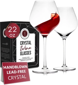 Crystal Wine Glasses Set of 2, 22 Oz Long Stem Modern Wine Glasses for White and Red Wine, Dishwasher Safe, Fancy, Elegant, Large and Tall Wine Glass for Wedding Christmas Anniversary Crystal Wine Glasses Set of 2, 22 Oz Long Stem Modern Wine Glasses for White and Red Wine, Dishwasher Safe, Fancy, Elegant, Large and Tall Wine Glass for Wedding Christmas Anniversary