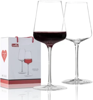 Crystal Red Wine Glasses Set of 2, Hand Blown Wine Glass 13.5OZ | Long Stem, Premium, Unique Gift for Red or White, Wedding, Christmas, Anniversary Crystal Red Wine Glasses Set of 2, Hand Blown Wine Glass 13.5OZ | Long Stem, Premium, Unique Gift for Red or White, Wedding, Christmas, Anniversary