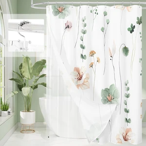 3 in 1 Sage Green Watercolor Floral Shower Curtain Liner Set, 72x72 | 3 in 1 Shower Curtain Set, PEVA Liner& 12 Double Sided Steel Hooks, Waterproof Fabric Bathroom Curtain 3 in 1 Sage Green Watercolor Floral Shower Curtain Liner Set, 72x72 | 3 in 1 Shower Curtain Set, PEVA Liner& 12 Double Sided Steel Hooks, Waterproof Fabric Bathroom Curtain