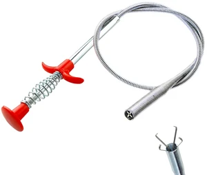 Flexible Drain Clog Remover Tool, Extra Long Plumbing Snake Hair Catcher with 4-Prong Grabber Claw, Heavy-Duty Spring Reacher for Kitchen Sink, Bathroom Tub, Sewer & Dropped Items (24 inch) Flexible Drain Clog Remover Tool, Extra Long Plumbing Snake Hair Catcher with 4-Prong Grabber Claw, Heavy-Duty Spring Reacher for Kitchen Sink, Bathroom Tub, Sewer & Dropped Items (24 inch)