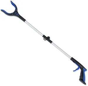 34 Inch Extra Long Reacher Grabber - Foldable with Rotating Jaw (Blue) | Mobility Aid Reaching Tool to retrieve household items from floors, shelves, vehicles and tight spaces 34 Inch Extra Long Reacher Grabber - Foldable with Rotating Jaw (Blue) | Mobility Aid Reaching Tool to retrieve household items from floors, shelves, vehicles and tight spaces