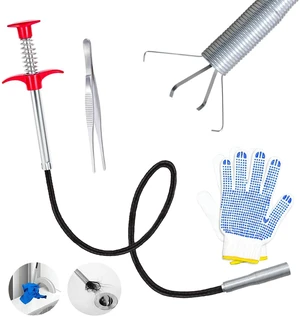 Tweezers Drain Clog Remover Tool, 24-Inch Flexible Grabber Claw Drain Snake | Includes Tweezers and 4-Claw Bendable Plumbing Reacher for Sink, Shower, Tub, Toilet, Sewer, Kitchen and Bathroom Pipes Tweezers Drain Clog Remover Tool, 24-Inch Flexible Grabber Claw Drain Snake | Includes Tweezers and 4-Claw Bendable Plumbing Reacher for Sink, Shower, Tub, Toilet, Sewer, Kitchen and Bathroom Pipes