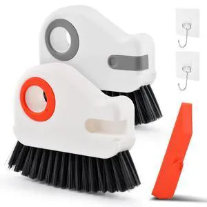 Crevice Cleaning Brush Tool, Hard Bristle Gap Scrubber with Scraper | HandHeld Groove Cleaner for Window Tracks, Bathroom Grout, Kitchen Sink, Car Interior, HardtoReach Tight Spaces Crevice Cleaning Brush Tool, Hard Bristle Gap Scrubber with Scraper | HandHeld Groove Cleaner for Window Tracks, Bathroom Grout, Kitchen Sink, Car Interior, HardtoReach Tight Spaces