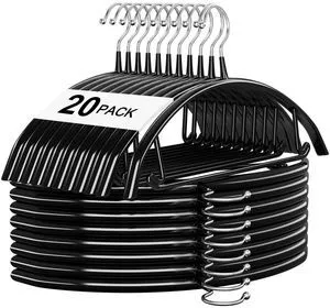 20 Pack Non Slip Shirt Hangers, 17 Inch Heavy Duty Sweater Hangers | No Shoulder Bump, PVC Coating Metal Coat Hangers, Wide Thick Sturdy for Shirt, Suit, Jacket, Dress, Closet Storage 20 Pack Non Slip Shirt Hangers, 17 Inch Heavy Duty Sweater Hangers | No Shoulder Bump, PVC Coating Metal Coat Hangers, Wide Thick Sturdy for Shirt, Suit, Jacket, Dress, Closet Storage