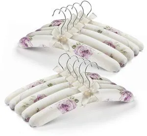 Satin Padded Clothes Hangers Pack of 10, Floral Foam Coat Hanger | Anti Slip, No Bump, Fits Sweater, Wedding Gown, Bridesmaid, Adult Closet, Thick Padding, Wide Shoulder Satin Padded Clothes Hangers Pack of 10, Floral Foam Coat Hanger | Anti Slip, No Bump, Fits Sweater, Wedding Gown, Bridesmaid, Adult Closet, Thick Padding, Wide Shoulder