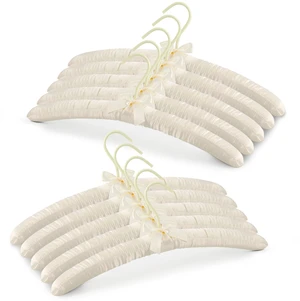 Padded Hanger for Sweaters - 17 Inch Extra Large Heavy Duty Satin Covered Coat Hangers No Shoulder Bump for Women Clothes, Sweaters, Dresses, Clothing, Weddings, Lingerie Pack of 10, Ivory Padded Hanger for Sweaters - 17 Inch Extra Large Heavy Duty Satin Covered Coat Hangers No Shoulder Bump for Women Clothes, Sweaters, Dresses, Clothing, Weddings, Lingerie Pack of 10, Ivory
