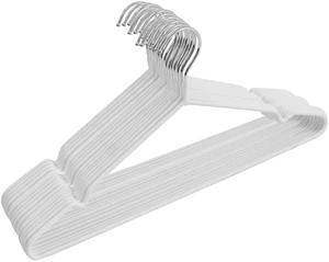Metal Hangers 16.5" Coat Hangers - Extra Thick Wire Hangers with Non Slip White Rubber Coating Heavy Duty Pant Skirt Suit Hangers for Coat (20 Pack) Metal Hangers 16.5" Coat Hangers - Extra Thick Wire Hangers with Non Slip White Rubber Coating Heavy Duty Pant Skirt Suit Hangers for Coat (20 Pack)
