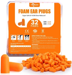 32 Pairs Foam Ear Plugs, Ear Plugs for Sleeping Noise Cancelling, 32dB NRR, 37dB SNR Earplugs for Sleeping, Snoring, Studying, Loud Events, Traveling & Concerts, Orange 32 Pairs Foam Ear Plugs, Ear Plugs for Sleeping Noise Cancelling, 32dB NRR, 37dB SNR Earplugs for Sleeping, Snoring, Studying, Loud Events, Traveling & Concerts, Orange