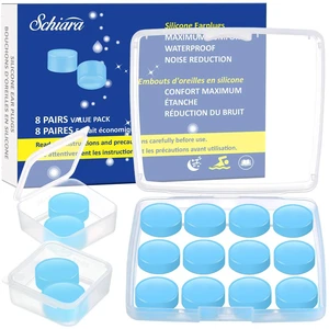 Ear Plugs for Sleeping, 16 Moldable Noise Cancelling Silicone Earplugs for Swimming, Snoring, Sleep and Studying, Blue Ear Plugs for Sleeping, 16 Moldable Noise Cancelling Silicone Earplugs for Swimming, Snoring, Sleep and Studying, Blue