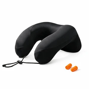 Inflatable Travel Neck Pillow for Airplane, Soft Knit Pillow with Adjustable Firmness, Lightweight Compact Flight Pillow with Earplugs for Car, Train & Office, Portable Plane Accessories Inflatable Travel Neck Pillow for Airplane, Soft Knit Pillow with Adjustable Firmness, Lightweight Compact Flight Pillow with Earplugs for Car, Train & Office, Portable Plane Accessories
