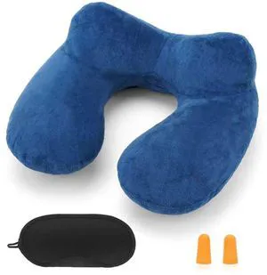 Inflatable Travel Pillow for Airplane Inflatable Neck Pillow for Traveling with Soft Velvet Washable Cover for Sleeping, Airplane,Train, Car, Office, Contoured Eye Masks, Earplugs Inflatable Travel Pillow for Airplane Inflatable Neck Pillow for Traveling with Soft Velvet Washable Cover for Sleeping, Airplane,Train, Car, Office, Contoured Eye Masks, Earplugs