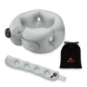 Inflatable Neck Pillow, Portable Travel Neck Pillow Airplane, Storable Gray Neck Pillows Travel with Washable Cover, Adjustable Air-Fill Support Inflatable Neck Pillow, Portable Travel Neck Pillow Airplane, Storable Gray Neck Pillows Travel with Washable Cover, Adjustable Air-Fill Support