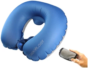Inflatable Neck Pillow for Travel Compact Ultralight Air Pillow with Button Inflation & Quick Deflate Dual-Fabric Neck Support Cushion for Airplane, Car, Train, Bus Inflatable Neck Pillow for Travel Compact Ultralight Air Pillow with Button Inflation & Quick Deflate Dual-Fabric Neck Support Cushion for Airplane, Car, Train, Bus