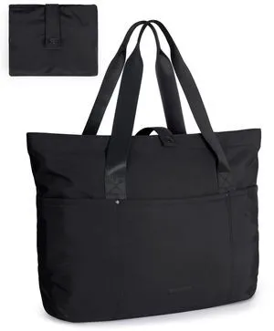 Foldable Tote Bag for Women, Tote Bag with Zipper Shoulder Hanbag | 20L Travel Tote with Compartment, Personal Item Travel Bag Work Beach Tote for Travel Gym College Foldable Tote Bag for Women, Tote Bag with Zipper Shoulder Hanbag | 20L Travel Tote with Compartment, Personal Item Travel Bag Work Beach Tote for Travel Gym College