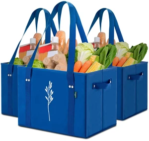 Green Bulldog Reusable Grocery Bags - Heavy Duty Reusable Shopping Tote Bags W/Long Handles, Foldable & Collapsible, Holds Up to 65 lbs - for Kitchen, Picnic 3 Pack Green Bulldog Reusable Grocery Bags - Heavy Duty Reusable Shopping Tote Bags W/Long Handles, Foldable & Collapsible, Holds Up to 65 lbs - for Kitchen, Picnic 3 Pack