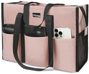 Utility Water Resistant Tote Bag with 13 Pockets, Zipper Closure | Thick Bottom Support, Stands Upright, for Working Women, Teachers, Nurses, Accountants Utility Water Resistant Tote Bag with 13 Pockets, Zipper Closure | Thick Bottom Support, Stands Upright, for Working Women, Teachers, Nurses, Accountants