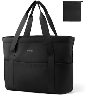 Tote Bag for Women, Large Foldable Travel Shoulder Bag with Pouch | 19.7x 13.8 x 6.7 Inch, Work School Travel, Nurse Teacher Student, Zipper Closure Storage Pouch, Lightweight Durable, Black Tote Bag for Women, Large Foldable Travel Shoulder Bag with Pouch | 19.7x 13.8 x 6.7 Inch, Work School Travel, Nurse Teacher Student, Zipper Closure Storage Pouch, Lightweight Durable, Black