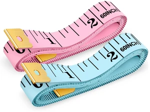 Tape Measure, Soft Ruler Measuring Tape for Body Weight Loss Sewing | Flexible, Dual inch/cm Scale, 60-Inch Tailor Cloth Vinyl Medical Body Measurement, 2-Pack Pastel Pink, Blue Tape Measure, Soft Ruler Measuring Tape for Body Weight Loss Sewing | Flexible, Dual inch/cm Scale, 60-Inch Tailor Cloth Vinyl Medical Body Measurement, 2-Pack Pastel Pink, Blue