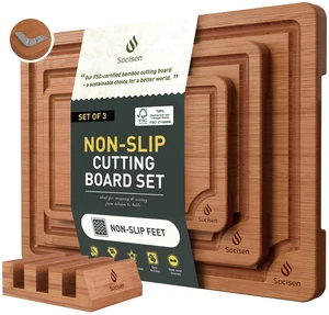 3 Packs Bamboo Cutting Board Set with Non Slip Feet Holder and Over Sink Nice Solid Thick Wood Juice Groove Chopping Board Extra Large Big Small Best Hardwood Kitchen Organic Vegetable Meat BBQ Kit 3 Packs Bamboo Cutting Board Set with Non Slip Feet Holder and Over Sink Nice Solid Thick Wood Juice Groove Chopping Board Extra Large Big Small Best Hardwood Kitchen Organic Vegetable Meat BBQ Kit