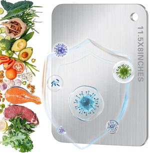 Titanium Cutting Board for Kitchen, Metal Non Stick Chopping Board | Upgrade Double Sided Food-Grade Titanium Board for Meat Cheese Vegetable 11.4*7.9 Inch Titanium Cutting Board for Kitchen, Metal Non Stick Chopping Board | Upgrade Double Sided Food-Grade Titanium Board for Meat Cheese Vegetable 11.4*7.9 Inch