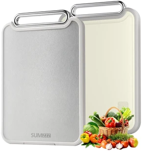 Stainless Steel Cutting Board for Kitchen, 2-in-1 Double-Sided Chopping Board, Dishwasher Safe, Food Grade Stainless Steel/PP, Easy to Clean, Large Size, Non-Slip, 16"×11" Stainless Steel Cutting Board for Kitchen, 2-in-1 Double-Sided Chopping Board, Dishwasher Safe, Food Grade Stainless Steel/PP, Easy to Clean, Large Size, Non-Slip, 16"×11"